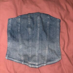 Zara Blue Denim Corset Top
